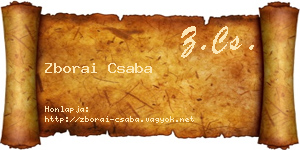 Zborai Csaba névjegykártya
