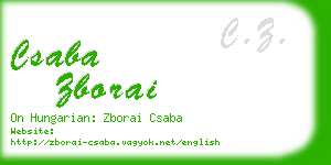 csaba zborai business card